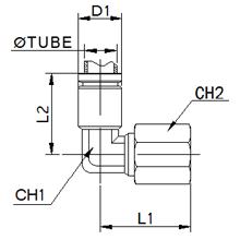 SPLF 1/4-G01, 1/4 Inch O.D Tubing, BSPP, G 1/8 Female Elbow, Stainless Steel Push to Connect Fitting