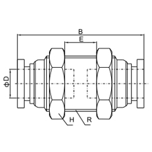 PM 3/8, 3/8 Inch O.D Tubing Bulkhead Connector, Push to Connect Fitting