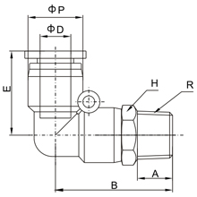 PL 12-N01, 12mm O.D Tubing, 1/8 NPT Male Elbow Swivel, Push to Connect Fitting