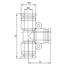 PE 1/8, 1/8 Inch Tubing Tee Union, Push to Connect Fitting