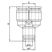 PY 1/2, 1/2 Inch O.D Tubing Equal Union Y, Push to Connect Fitting