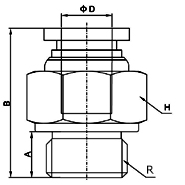 PC 04-M5, 4mm O.D Tubing, M5 x 0.8 Male Connector, Push to Connect Fitting