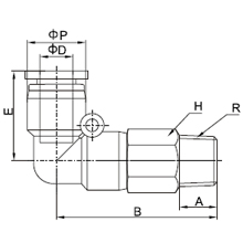 PLL 10-04, 10mm O.D Tubing, R, PT, BSPT 1/2 Extended Male Elbow Swivel, Push to Connect Fitting