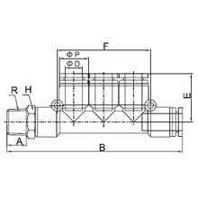 PKB 06-02, 6mm O.D Tubing PT, R, BSPT 1/4 Multiple Male Branch, Push to Connect Fitting