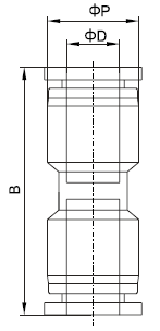 Drawing of 4mm Metric Union Straight Fitting