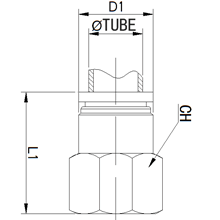 SPCF 06-N01, 6mm O.D Tubing, 1/8 NPT Female Thread Connector, Stainless Steel Push to Connect Fitting