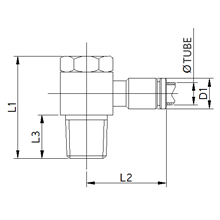 SPH 08-03, 8 mm O.D Tubing, R, PT, BSPT 3/8 Male Banjo Elbow Swivel, Stainless Steel Push to Connect Fitting