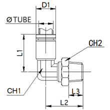 SPL 06-N04, 6mm O.D Tubing 1/2 NPT 90-Degree Elbow Swivel, Stainless Steel Push to Connect Fitting