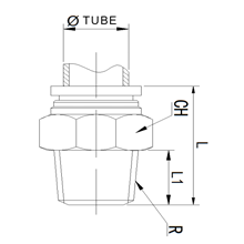 SPC 04-N02, 4 mm O.D Tubing 1/4 NPT Male Thread Connector, Stainless Steel Push to Connect Fitting