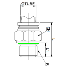 SPC 04-M6, 4mm O.D Tubing M6 Male Connector, Stainless Steel Push to Connect Fitting