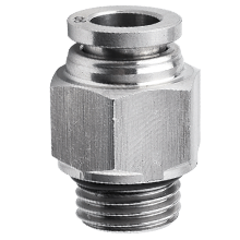 316 Stainless Steel Push to Connect Fittings, SPC-G Male Straight for Inch Tubing, BSPP, G Thread