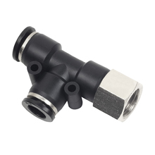 Push to Connect Fittings for Metric Tube NPT Thread Female Run Tee 